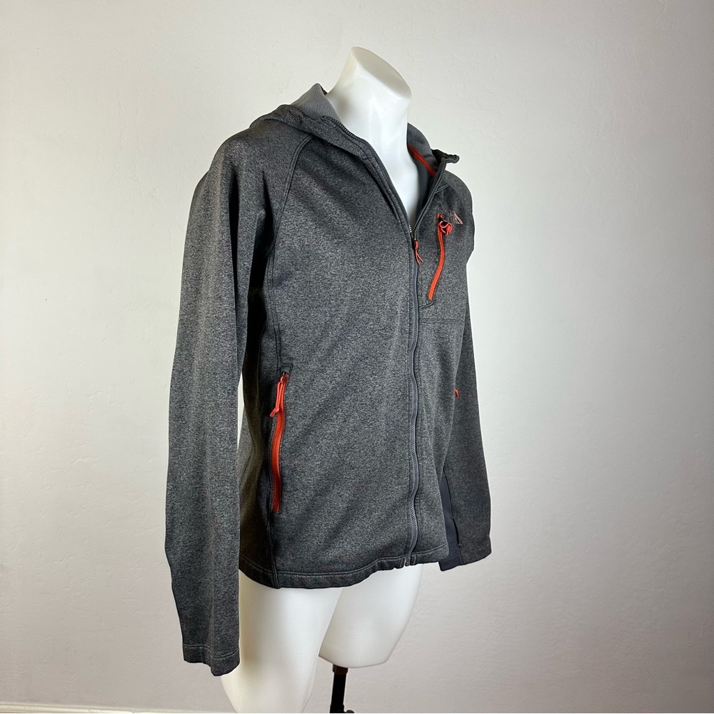 The North Face Gray Hooded Fleece with Orange Accents - Picture 2 of 7